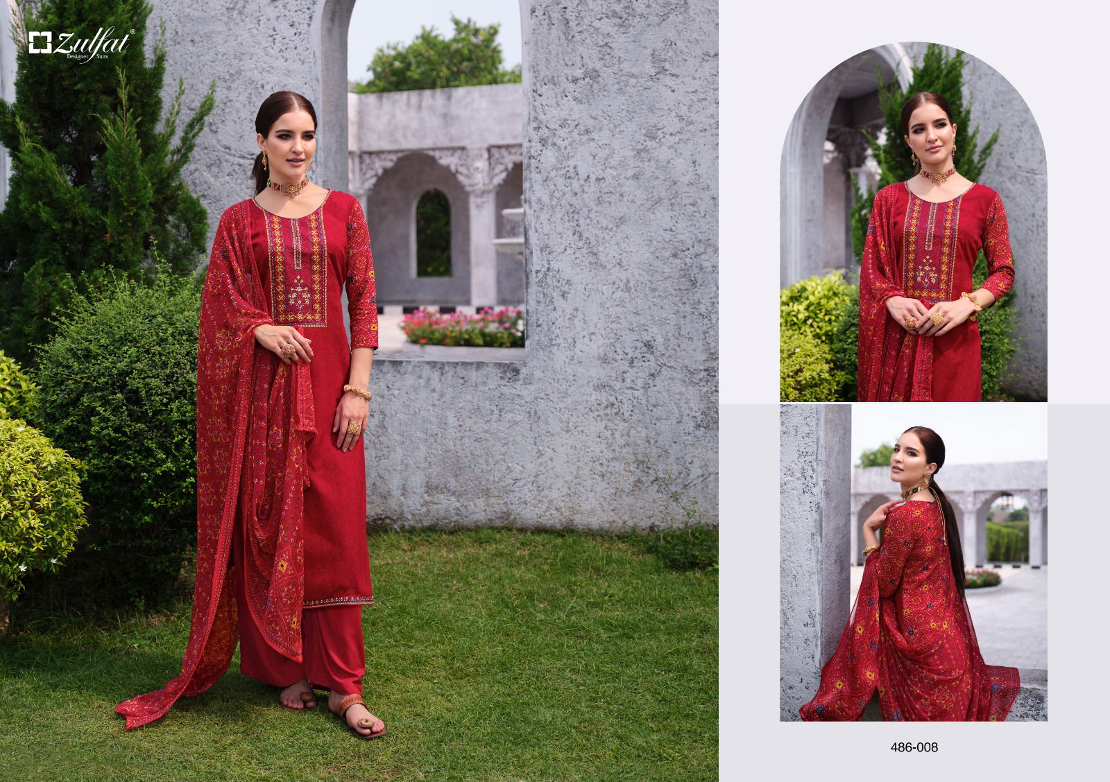 Taisha By Zulfat 486-001 To 486-008 Dress Material Catalog